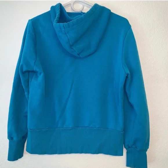 ADIDAS HOODIE SWEATSHIRT BLUE PINK LOGO KIDS LONG SLEEVE POUCH POCKET - Picture 2 of 6